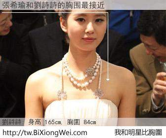 張希瑜和明星比胸圍的結果