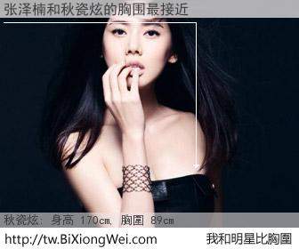 张泽楠和明星比胸圍的結果