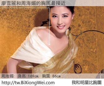 廖雪麗和明星比胸圍的結果