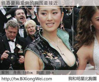 姚嘉豪和明星比胸圍的結果