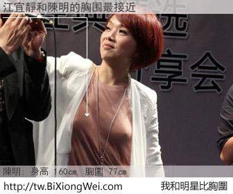 江宜靜和明星比胸圍的結果