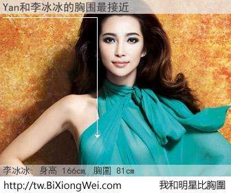 Yan和明星比胸圍的結果