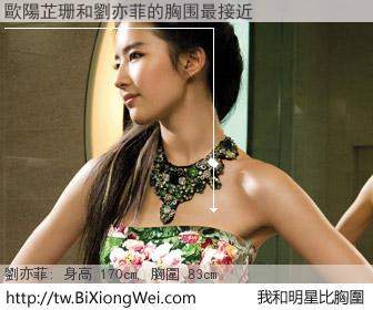 歐陽芷珊和明星比胸圍的結果