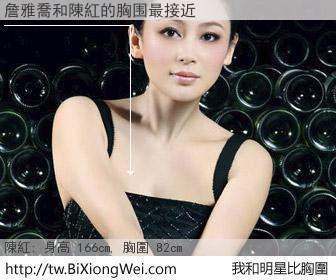 詹雅喬和明星比胸圍的結果