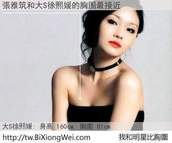 張雅筑和明星比胸圍的結果