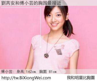 劉芮安和明星比胸圍的結果