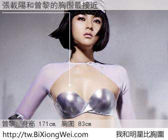 張載陽和明星比胸圍的結果