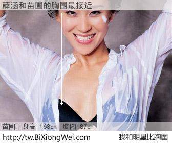 薛涵和明星比胸圍的結果